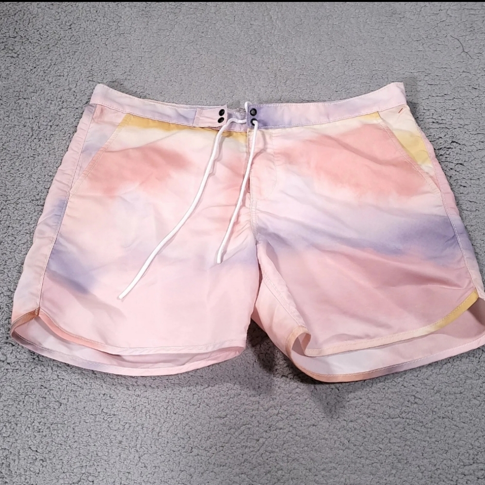 True Religion Board Shorts Mens 36 Multicolor Drawcord Pockets Surf Lightweight